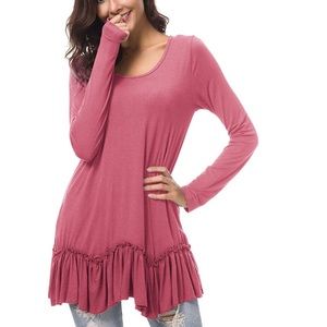Women's Casual T-Shirt Solid Long Sleeve Tunic Top